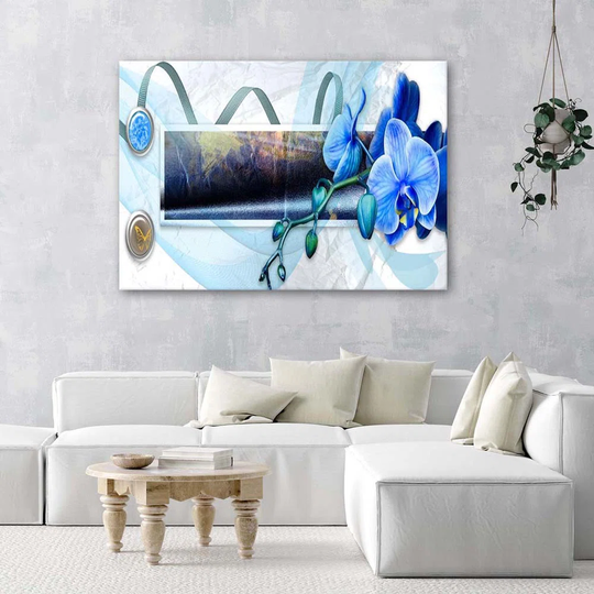 Canvas Print Blue Orchid Abstract