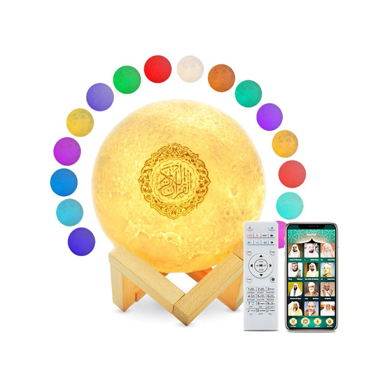 Bluetooth-compatible Speakers Wireless Muslim Night Light Quran speakers 3D Moon With APP control Quran Speaekr Koran Touch Lamp