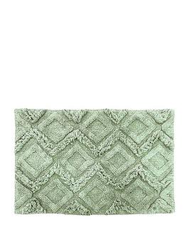 The Linen Yard Diamond Tufted Cotton Non-Slip Bathmat