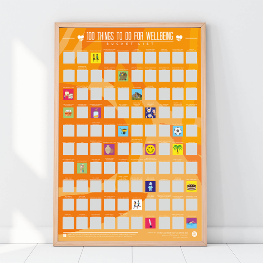 100 Things To Do For Your Wellbeing Scratch Off Bucket List Poster
