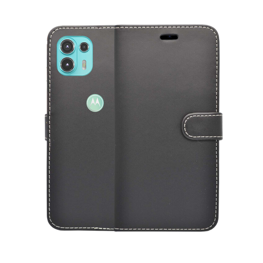 (Black) For Motorola edge 20 Lite Case Wallet Flip PU Leather Kickstand Card Holder Phone Cover