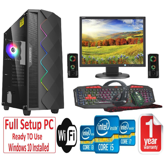 Fast Gaming PC Bundle+Speakers-i7 16GB RAM 1TB GTX1050TI 4GB BLACK DIAMOND