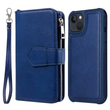 KT Multifunctional Series iPhone 14 Wallet Case - Blue