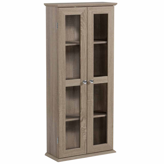 HOMCOM CD Cabinet - Holds Up To 100 CDs Brown