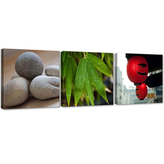 Canvas Print Stones Leaves