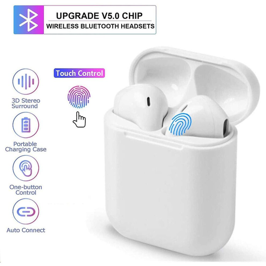 Wireless Bluetooth 5.0 Earphones with Noise Canceling, 30 Hour Play Sports Earbuds with IPX7 Waterproof In-Ear Stereo Earphones Built-in HD Mic