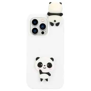 3D Cartoon iPhone 14 Pro Max TPU Case - White Panda