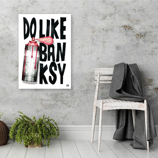 Poster, Black Lettering And Spray
