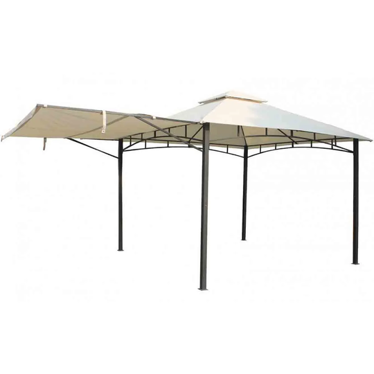 Royalcraft Algarve 3.3x3.3m Gazebo with 2.1m Extending Awning - Grey