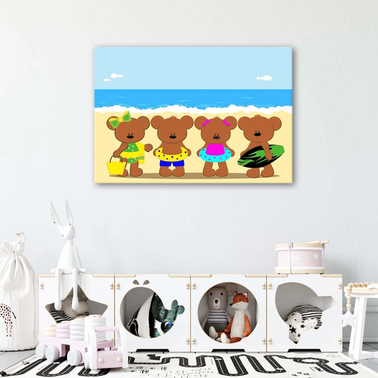 Canvas Print Colourful Teddy Bears