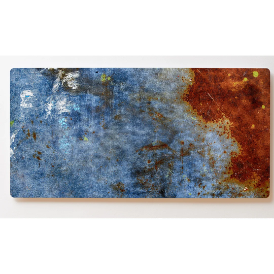 Backlight Motif Wall Picture Rust Metal Blue Magnetic Cork Board
