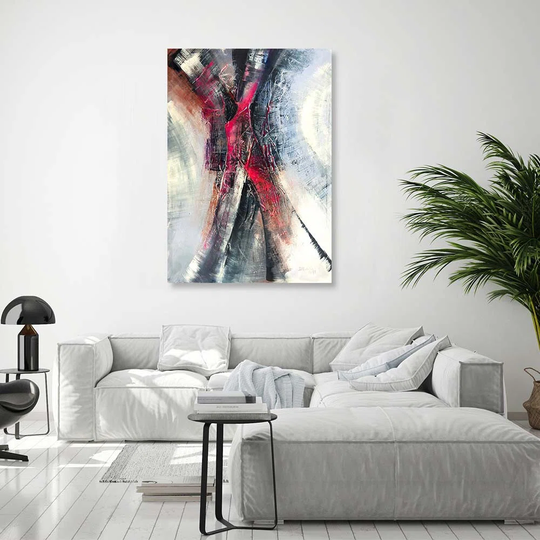 Canvas Print Abstraction Red Grey