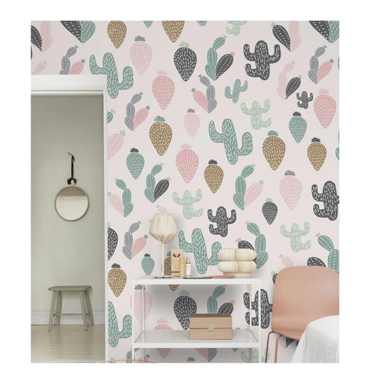 Aisma Pastel Cactus Wallpaper