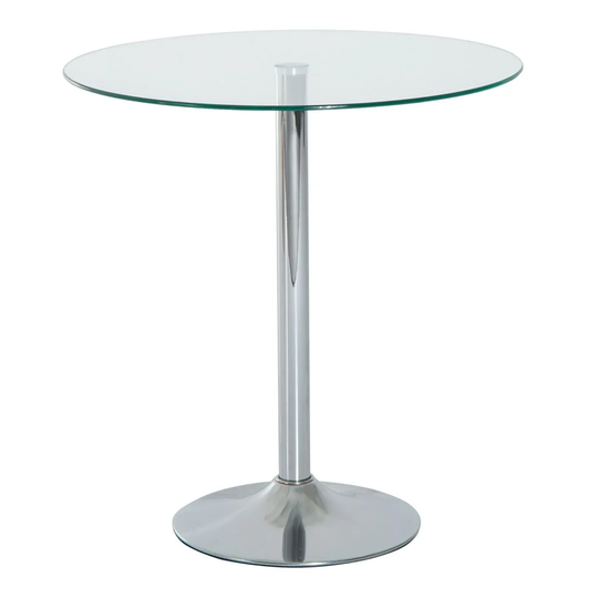 HOMCOM 2 Seater Metal Round Dining Table With Glass Top