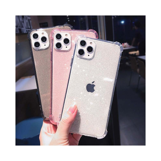 (Black, iphone 12 mini) Silicone Phone Case Shockproof Transparent