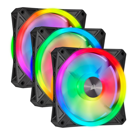 CORSAIR iCUE QL120 RGB 120mm PWM Triple Fan with Lighting Node CORE