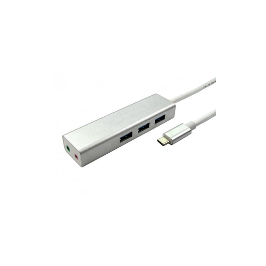 USB Type c to USB 3.0 3port hub + 2.1CH sound card
