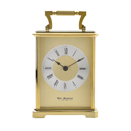 Analog Metal Quartz Tabletop Clock in Gold