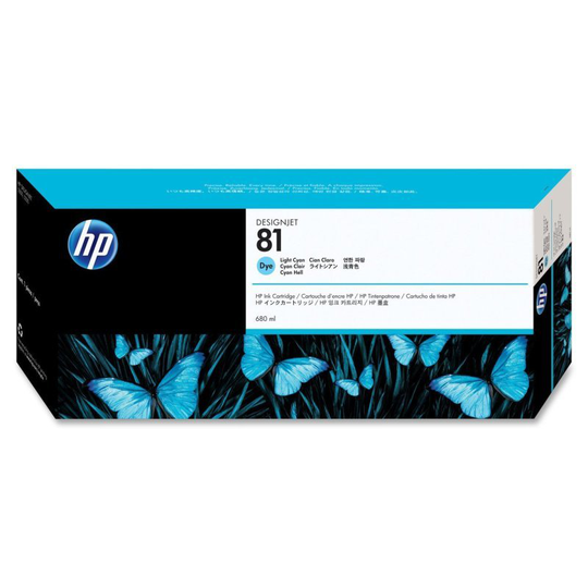 HP 81 Light Cyan Original Ink Cartridge - Standard Yield 680ml - C4934A