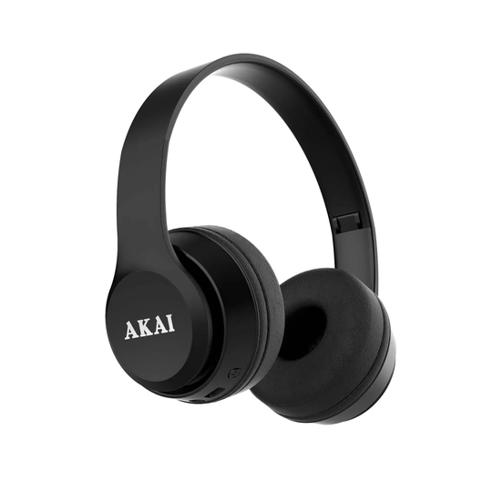 Akai Bluetooth Wireless Headphones With Built-in Microphone - Black