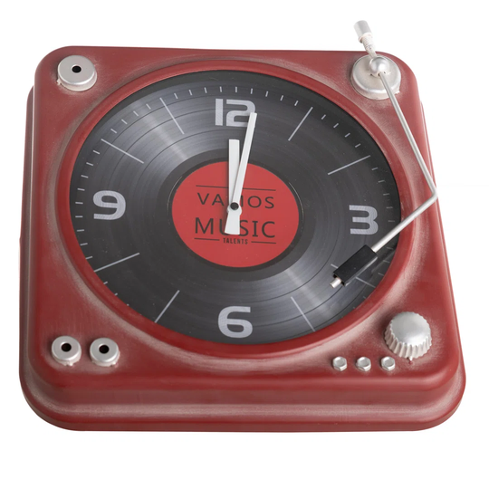 Analog Quartz Tabletop Clock in Rojo