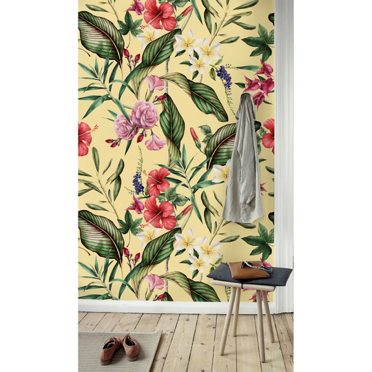 Wallpaper Roll 312X219cm w/Print Mural Decoration Kitchen Livingroom Bedroom-Warm Flower Floralfield