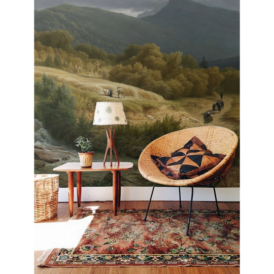 Walllpaper Roll 416X254cm Mural Decoration Wallpaper Material With Print Kitchen Livingroom Bedroom - Oil Landscape Picture Wood