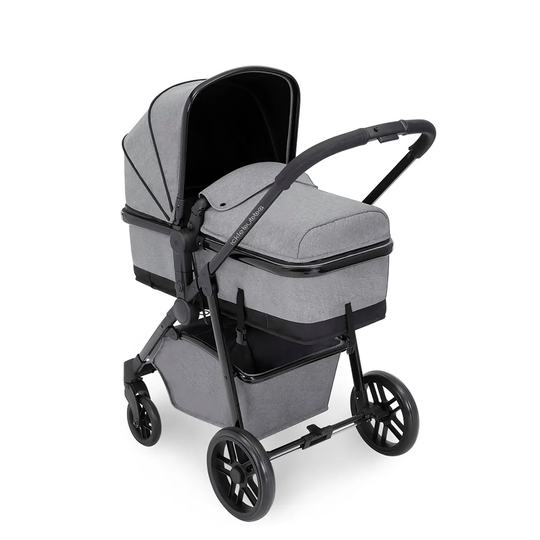 Ickle Bubba Moon 2 in 1 Pushchair - Space Grey on Black with Black Handles