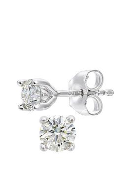 Love Diamond 18Ct White Gold 50 Point Diamond Solitaire Earrings