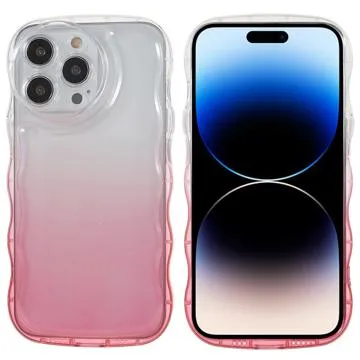 Wavy Edge Gradient iPhone 14 Pro Max TPU Case - Pink