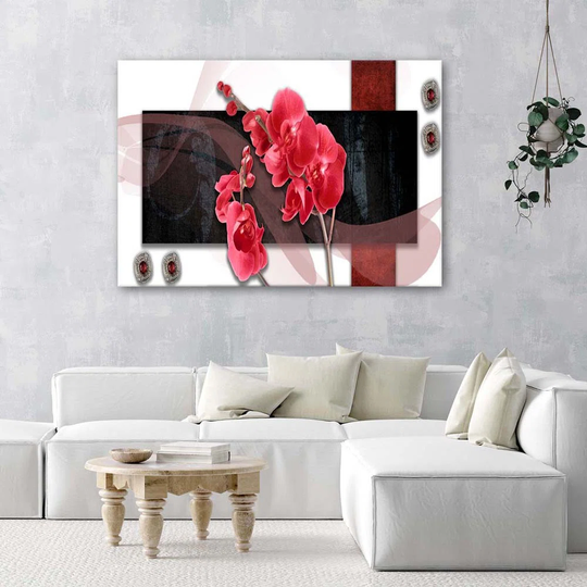 Canvas Print Red Orchid Abstraction