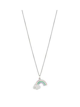 D For Diamond Diamond Set Children'S Rainbow Enamel Pendant