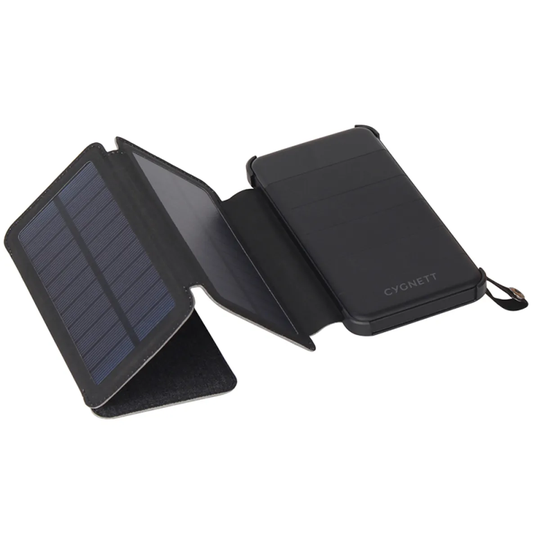 Cygnett ChargeUp Explorer 8,000 mAh Power Bank with 3 Solar Panels - Black