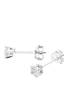 Love Diamond 9Ct White Gold 25 Point Diamond Solitaire Earrings