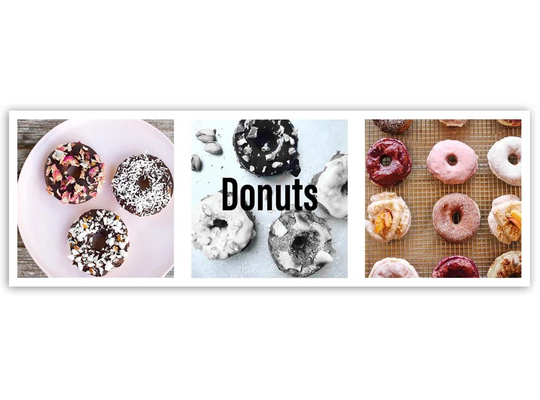 Canvas Print Colourful Donuts Panorama