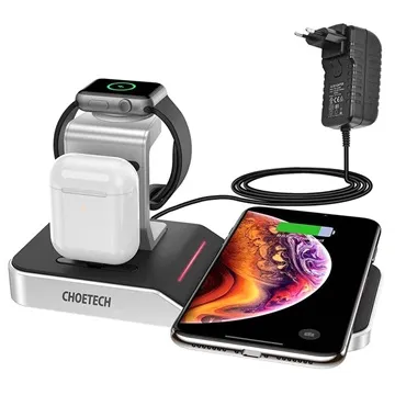 Choetech T316 4-in-1 Wireless Charging Stand - 10W - Black