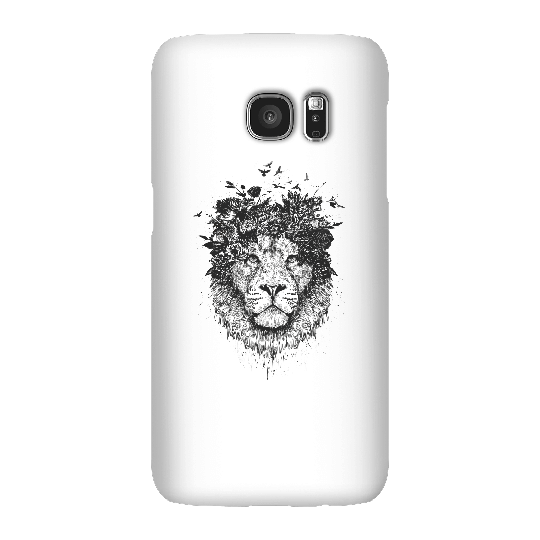 Balazs Solti Lion And Flowers Phone Case for iPhone and Android - Samsung S7 - Snap Case - Gloss