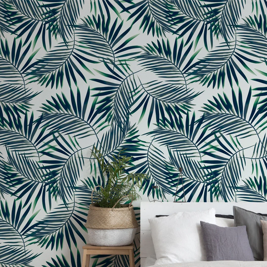 Holmes Minty Tropic Leaves Wallpaper
