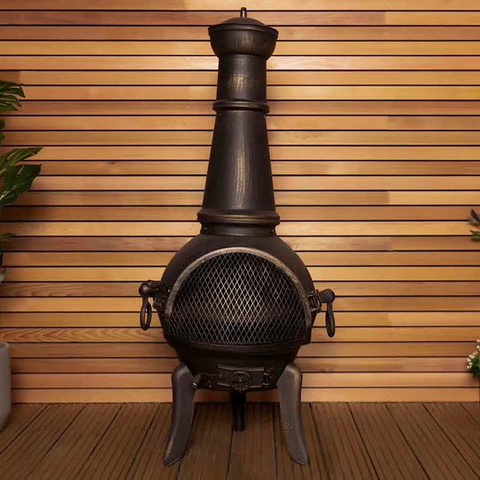 Charles Bentley Extra-Large Cast Iron Chiminea - Black