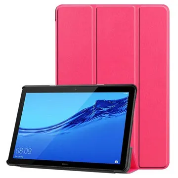 Tri-Fold Series Huawei MediaPad T5 10 Folio Case - Hot Pink