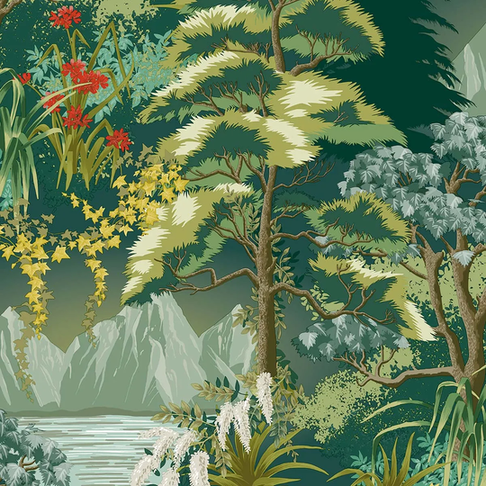 Belgravia Decor Panacea Deep Green Wallpaper