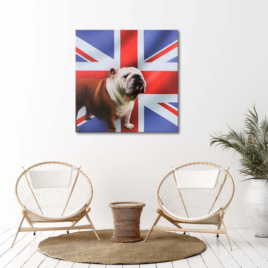 Canvas Print Bulldog Dog English Flag