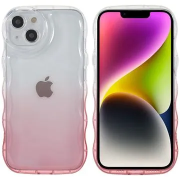 Wavy Edge Gradient iPhone 14 Plus TPU Case - Pink