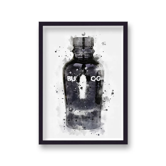 Gin Graphic Splash Bulldog Inspired by Vouvart - Picture Frame Graphic Art