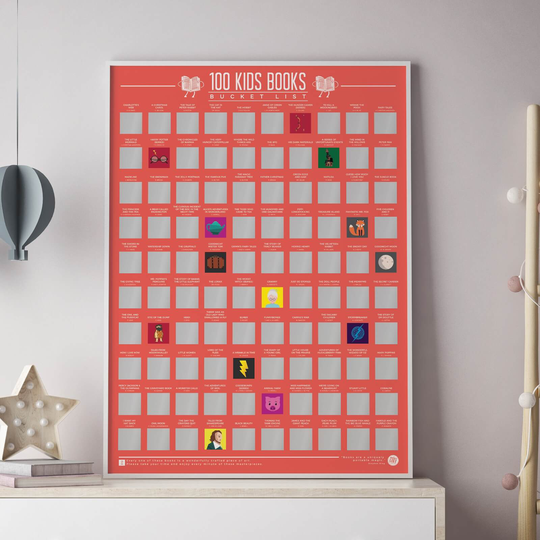 100 Kids Books Scratch Off Bucket List Poster