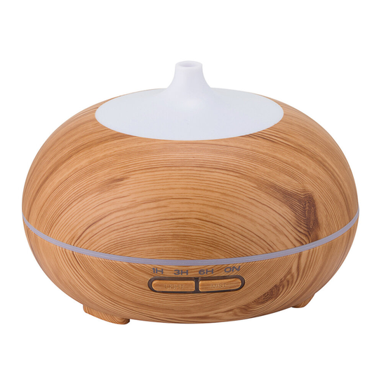 Wood Grain Aroma Diffuser Humidifier Vase Essential Oil Diffuser Remote Control Bluetooth Audio 500ML Room Humidifier