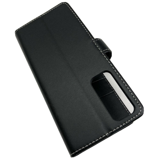 (BLACK) For Huawei P Smart 2021 Phone Case, Cover, Flip Book, Wallet, Folio, Leather / Gel