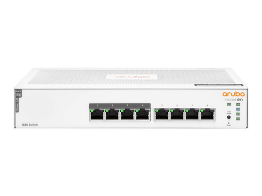 HPE Aruba Instant On 1830 8G 4p Class4 PoE 65W Switch - 8 Ports - Smart - Rack-mountable