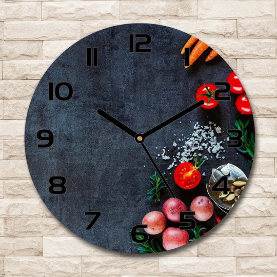Glass Wall Clock 30Cm Round Decoration Picture Wall Art Modern Decoration Kitchen Living Room Silent - Components,95665511