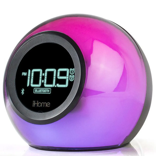 iHome Powerclock Glow Colour Changing FM Radio Alarm Clock with USB Charging Port - Black